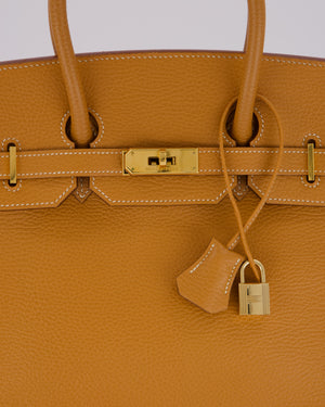 *VERY RARE* Hermès Vintage Birkin 35 Retourne Bag in Naturel Ardennes Leather With Gold Hardware