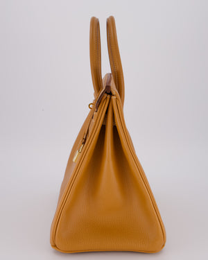 *VERY RARE* Hermès Vintage Birkin 35 Retourne Bag in Naturel Ardennes Leather With Gold Hardware