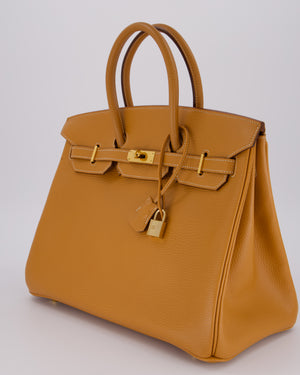*VERY RARE* Hermès Vintage Birkin 35 Retourne Bag in Naturel Ardennes Leather With Gold Hardware