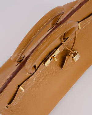 *VERY RARE* Hermès Vintage Birkin 35 Retourne Bag in Naturel Ardennes Leather With Gold Hardware