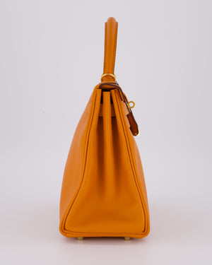 Hermès Kelly 28 Retourne Bag in Abricot Evercolor Leather with Gold Hardware