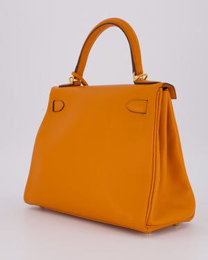 Hermès Kelly 28 Retourne Bag in Abricot Evercolor Leather with Gold Hardware