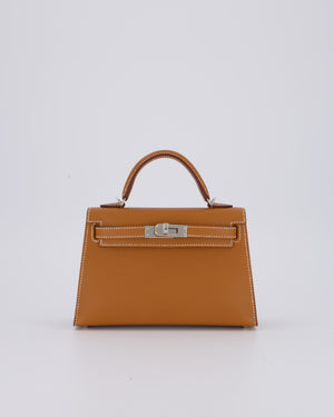 Hermès Mini Kelly II 20 Bag in Gold Epsom Leather with Palladium Hardware