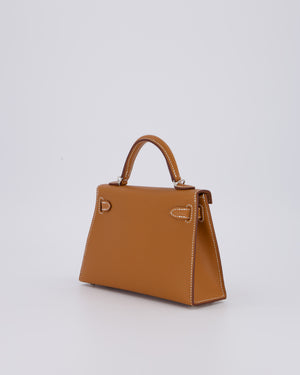 *NEW STAMP* Hermès Mini Kelly II 20 Bag in Gold Epsom Leather with Palladium Hardware
