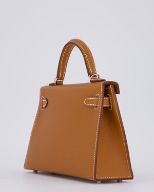 Hermès Mini Kelly II 20 Bag in Gold Epsom Leather with Palladium Hardware