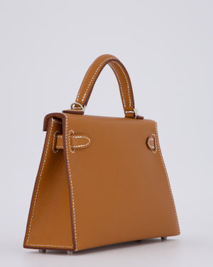 Hermès Mini Kelly II 20 Bag in Gold Epsom Leather with Palladium Hardware