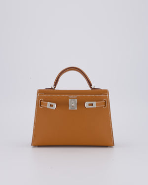 *NEW STAMP* Hermès Mini Kelly II 20 Bag in Gold Epsom Leather with Palladium Hardware