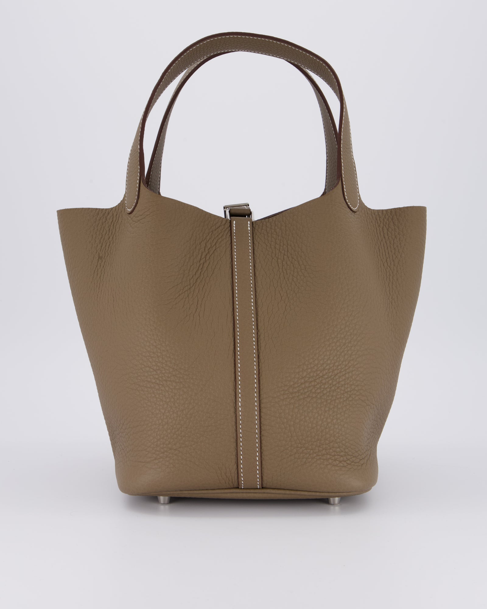 エルメス　22cm Hermès Picotin 22 Lock Bag in Etoupe Clemence Leather with