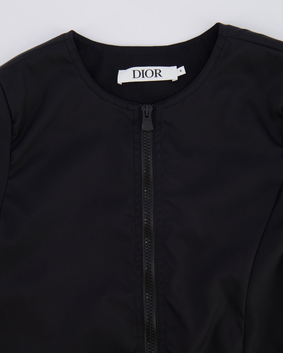Christian Dior Kids Black Nylon Mini Dress with Pocket and Logo Detail Size 8 years RRP £750