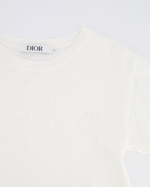 Christian Dior Kids White Knit Embroidered Cardigan and Short-Sleeved Dress with CD Heart Details Size 10 years RRP £1,250