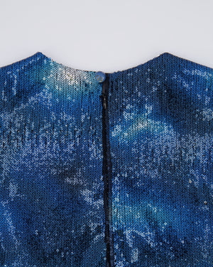 Christian Dior Kids Blue and Black Sequin Embellished Dress with Pleated Skirt Size 8 years RRP £900