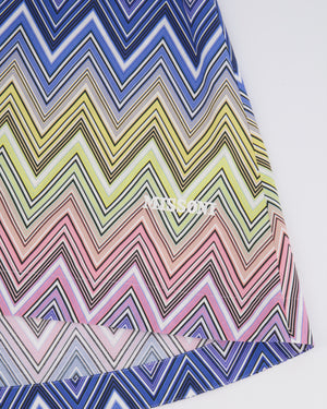 Missoni Kids Blue, Pink and Yellow Zig Zag Printed Mini Dress Size 8 years RRP £295