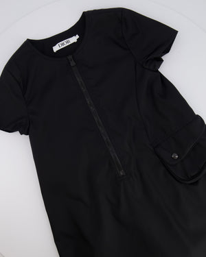 Christian Dior Kids Black Nylon Mini Dress with Pocket and Logo Detail Size 8 years RRP £750