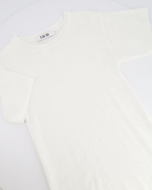 Christian Dior Kids White Knit Embroidered Cardigan and Short-Sleeved Dress with CD Heart Details Size 10 years RRP £1,250