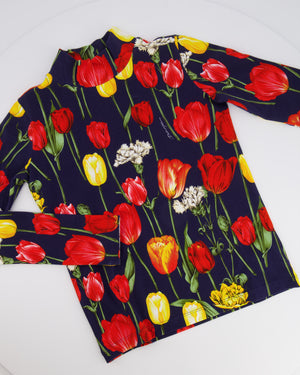 Dolce & Gabbana Kids Navy Floral Prints Tulipani Top and Leggings Set Size 9/10 years RRP £550