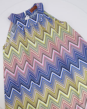 Missoni Kids Blue, Pink and Yellow Zig Zag Printed Mini Dress Size 8 years RRP £295