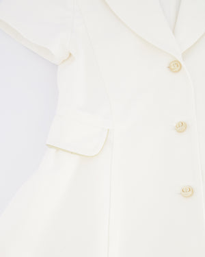 Christian Dior Kids White Bar Jacket with Gold CD Logo Buttons Size 8 years RRP £790