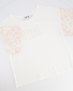 Christian Dior Kids White and Pink Sequin Embellished Logo T-Shirt and Skirt Set Size 8 years RRP £820