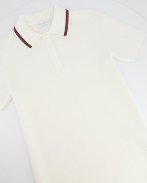 Gucci Kids White Knit Polo Dress with Gucci Logo and Collar Detail Size 10 years RRP £550