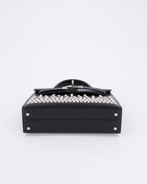 *SUPER RARE & HOT* Hermès Mini Kelly II 20 Clouté Bag in Noir Box Calf Leather with Palladium Hardware &amp; Studs