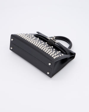 *SUPER RARE & HOT* Hermès Mini Kelly II 20 Clouté Bag in Noir Box Calf Leather with Palladium Hardware &amp; Studs