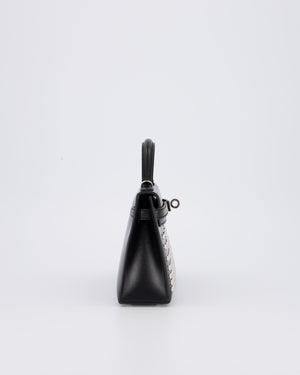*SUPER RARE & HOT* Hermès Mini Kelly II 20 Clouté Bag in Noir Box Calf Leather with Palladium Hardware &amp; Studs