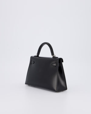 *SUPER RARE & HOT* Hermès Mini Kelly II 20 Clouté Bag in Noir Box Calf Leather with Palladium Hardware &amp; Studs