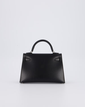 *SUPER RARE & HOT* Hermès Mini Kelly II 20 Clouté Bag in Noir Box Calf Leather with Palladium Hardware &amp; Studs