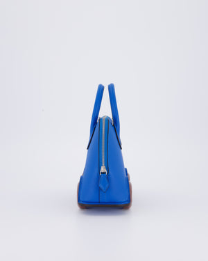 *SUPER RARE & HOT* Hermès Mini Bolide on Wheels Bag in Bleu Hydra Epsom Leather with Rouge H Wheels and Palladium Hardware