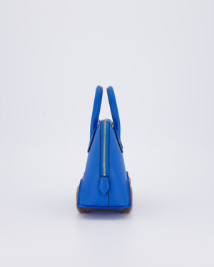 *SUPER RARE & HOT* Hermès Mini Bolide on Wheels Bag in Bleu Hydra Epsom Leather with Rouge H Wheels and Palladium Hardware