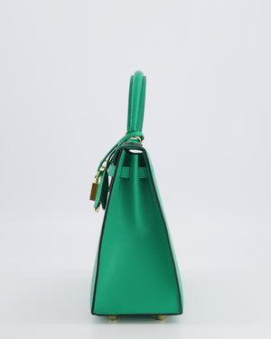 Hermès Kelly 25 Sellier Bag in Menthe Chèvre Chamkila Leather with Gold Hardware