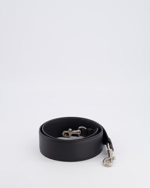 Christian Dior Black Leather Shoulder Bag Strap with Silver Hardware