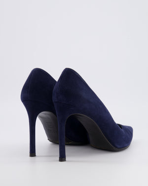 Stuart Weitzman Navy Suede Power 100 Heeled Pumps Size EU 41 RRP £395