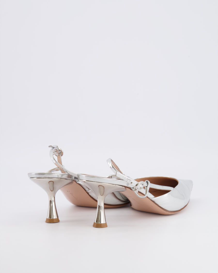 Gianvito Rossi Silver Ascent 55 Slingback Heels Size EU 42 RRP £790