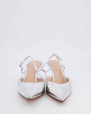 Gianvito Rossi Silver Ascent 55 Slingback Heels Size EU 42 RRP £790