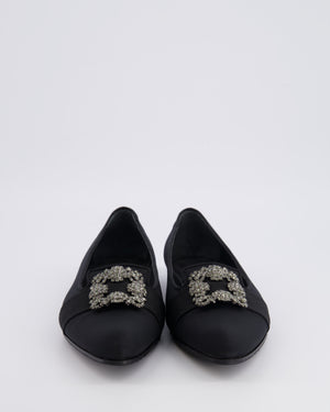 Manolo Blahnik Black Hangisi Embellished Flat Pumps Size EU 42 RRP £1,015