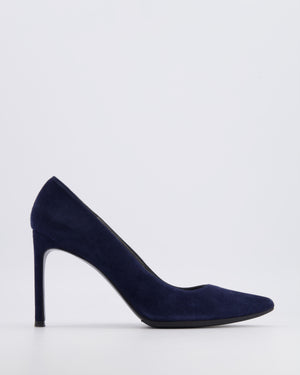 Stuart Weitzman Navy Suede Power 100 Heeled Pumps Size EU 41 RRP £395