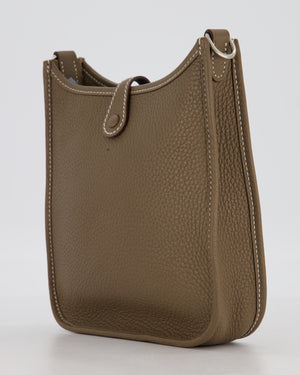 Hermès Mini Evelyne Bag in Etoupe Clemence Leather with Palladium Hardware