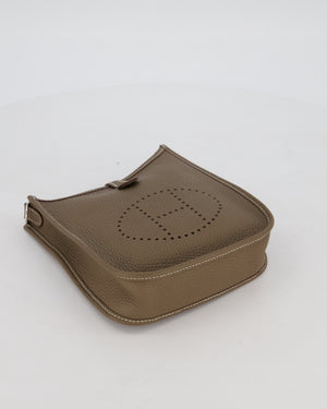 Hermès Mini Evelyne Bag in Etoupe Clemence Leather with Palladium Hardware