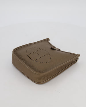 Hermès Mini Evelyne Bag in Etoupe Clemence Leather with Palladium Hardware