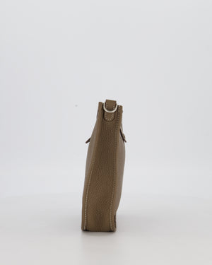 Hermès Mini Evelyne Bag in Etoupe Clemence Leather with Palladium Hardware