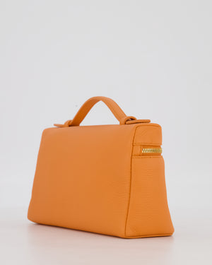 Loro Piana Extra Pocket L19 Bag in Orange Calfskin Leather with Gold Hardware