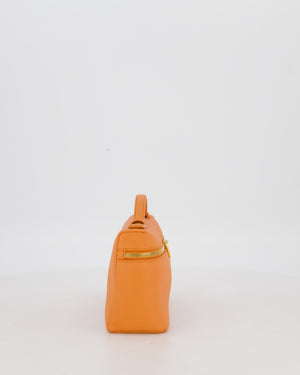 Loro Piana Extra Pocket L19 Bag in Orange Calfskin Leather with Gold Hardware