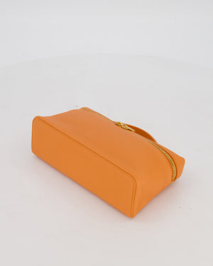 Loro Piana Extra Pocket L19 Bag in Orange Calfskin Leather with Gold Hardware