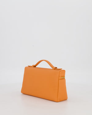 Loro Piana Extra Pocket L19 Bag in Orange Calfskin Leather with Gold Hardware