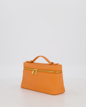 Loro Piana Extra Pocket L19 Bag in Orange Calfskin Leather with Gold Hardware