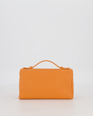 Loro Piana Extra Pocket L19 Bag in Orange Calfskin Leather with Gold Hardware