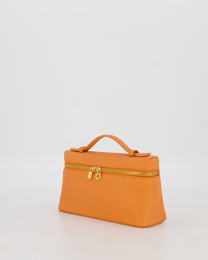 Loro Piana Extra Pocket L19 Bag in Orange Calfskin Leather with Gold Hardware