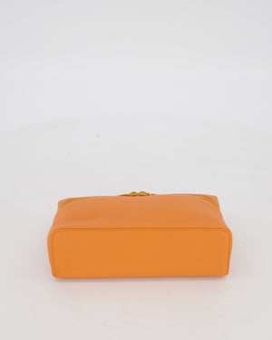 Loro Piana Extra Pocket L19 Bag in Orange Calfskin Leather with Gold Hardware