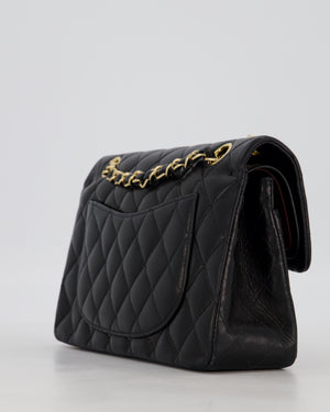 Chanel Black Vintage Small Classic Double Flap Bag in Lambskin Leather with 24K Gold Hardware